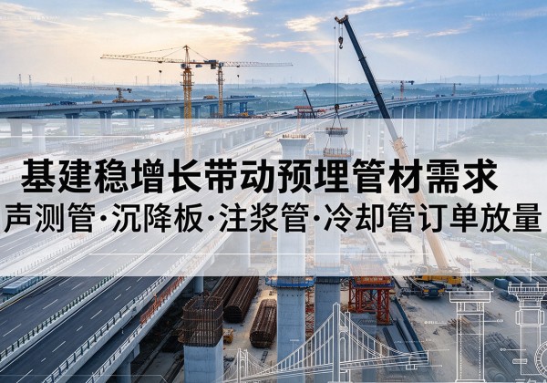 炉霍基建稳增长带动预埋监测管材需求，声测管、沉降板、注浆管订单持续放量